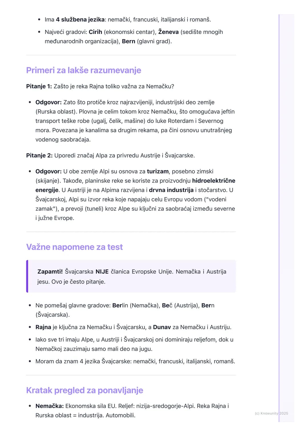 # Geografija Nemačke, Austrije i
Švajcarske
Geografija Nemačke, Austrije i Švajcarske
Ove tri zemlje čine jezgro Srednje Evrope. Sve su ve