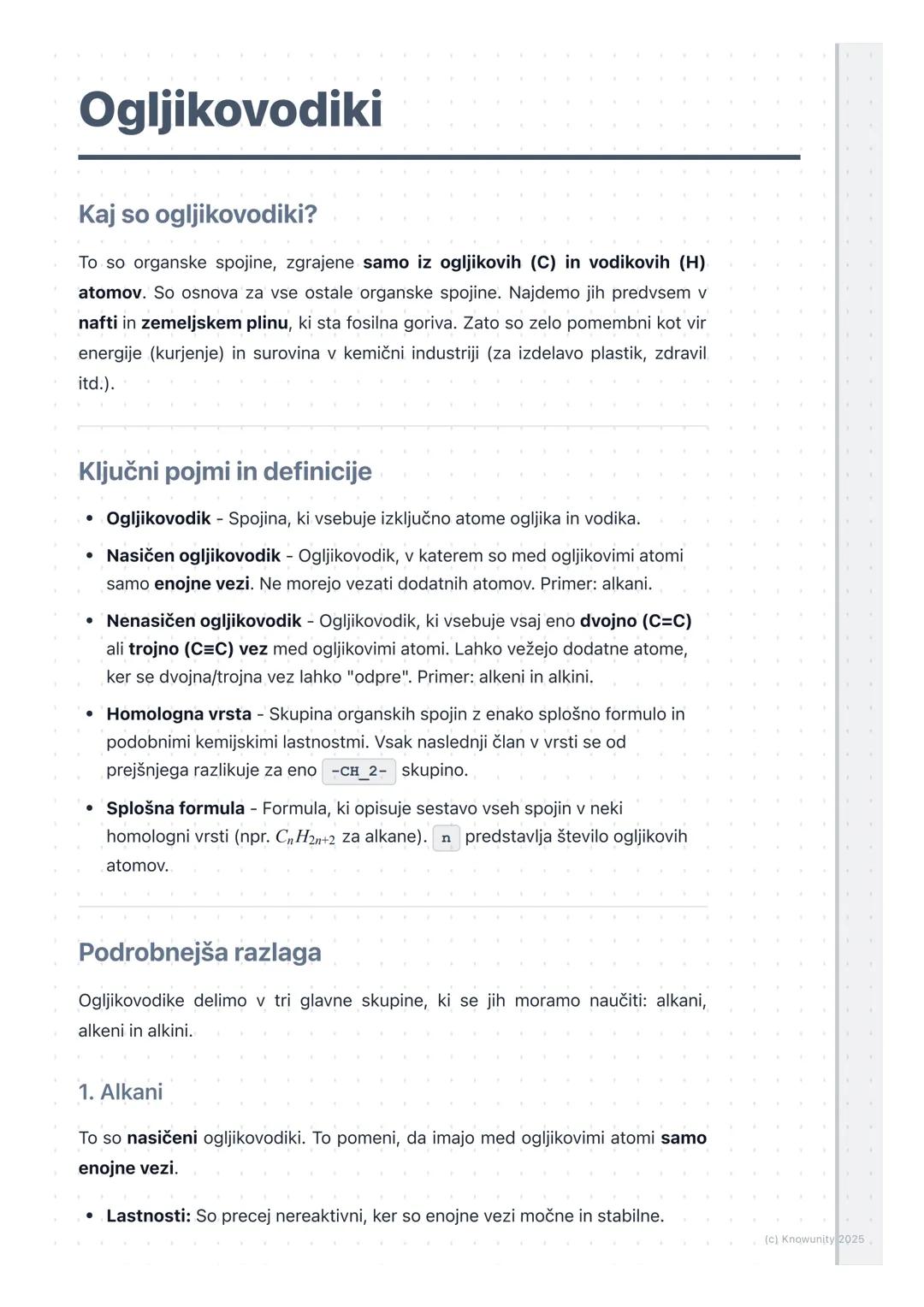 # Ogljikovodiki
Kaj so ogljikovodiki?
To so organske spojine, zgrajene samo iz ogljikovih (C) in vodikovih (H)
atomov. So osnova za vse os