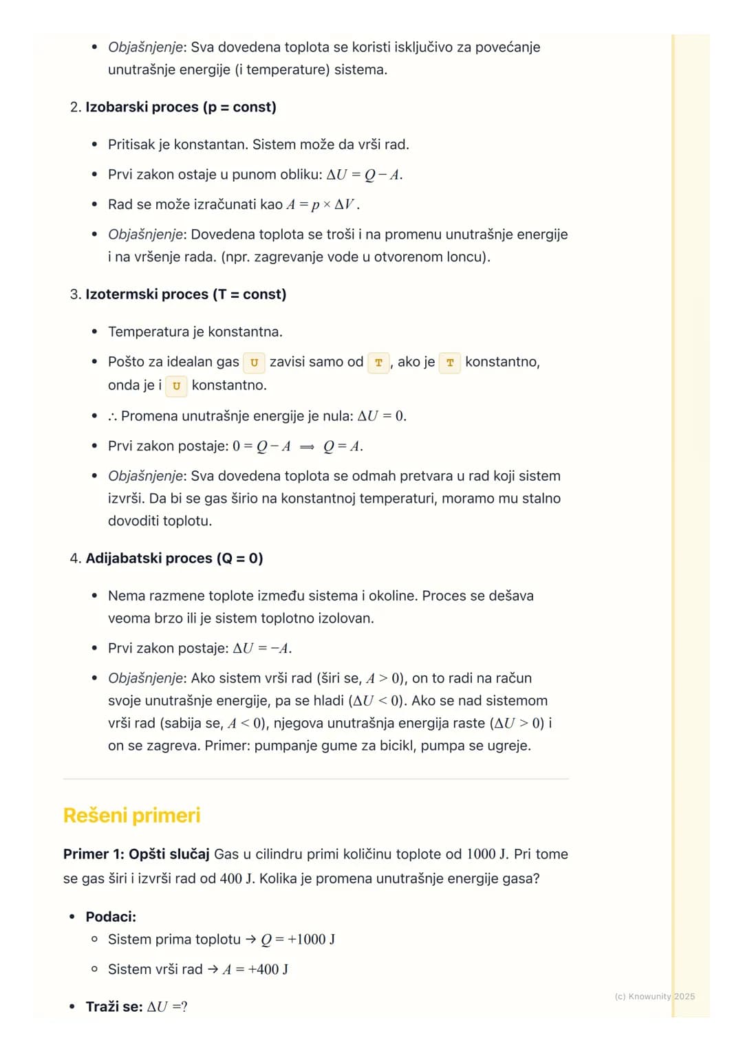 # Prvi Zakon Termodinamike
Osnovna ideja Prvog zakona termodinamike
Prvi zakon termodinamike je u suštini Zakon održanja energije primenje