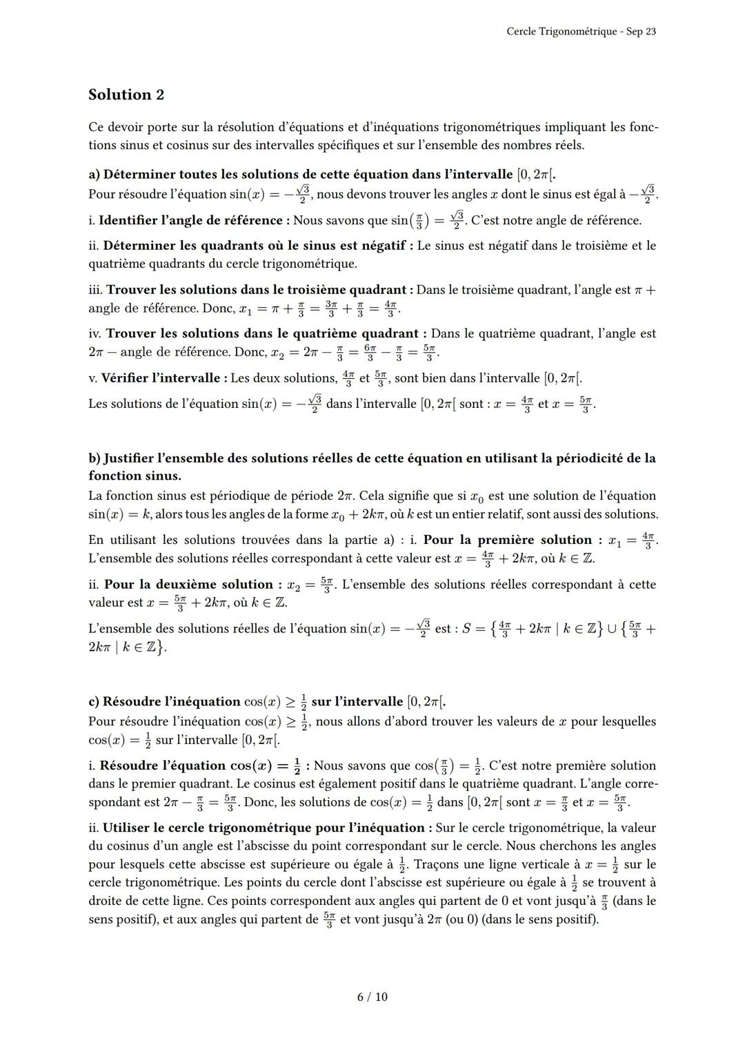 # Cercle Trigonométrique
Généré par Knowunity.fr - Sep 23
Description: Cet examen couvre le cercle trigonométrique, les radians, les angle